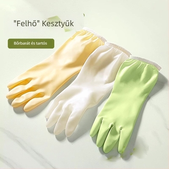 Vastagított latex kesztyűk háztartási használatra, mosogatáshoz és konyhai tisztításhoz, edények súrolására, vízálló