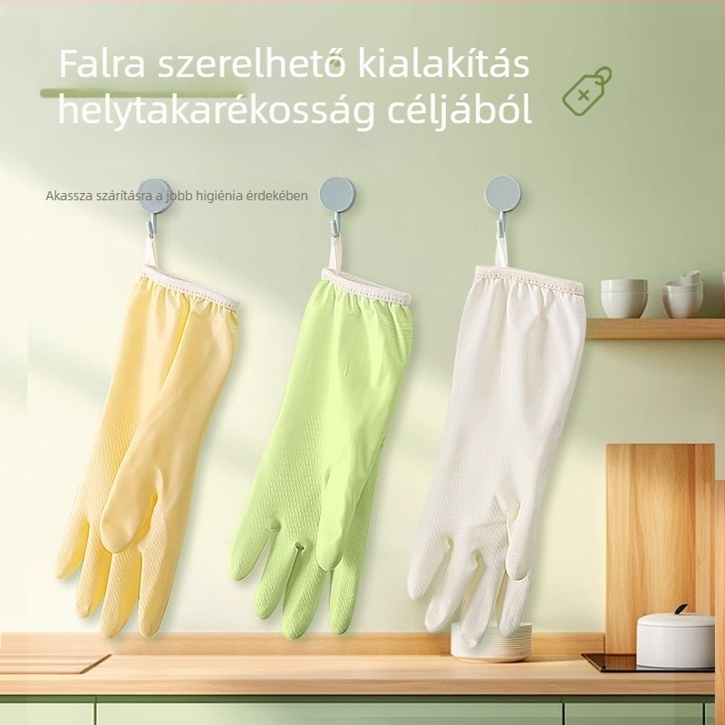 Vastagított latex kesztyűk háztartási használatra, mosogatáshoz és konyhai tisztításhoz, edények súrolására, vízálló