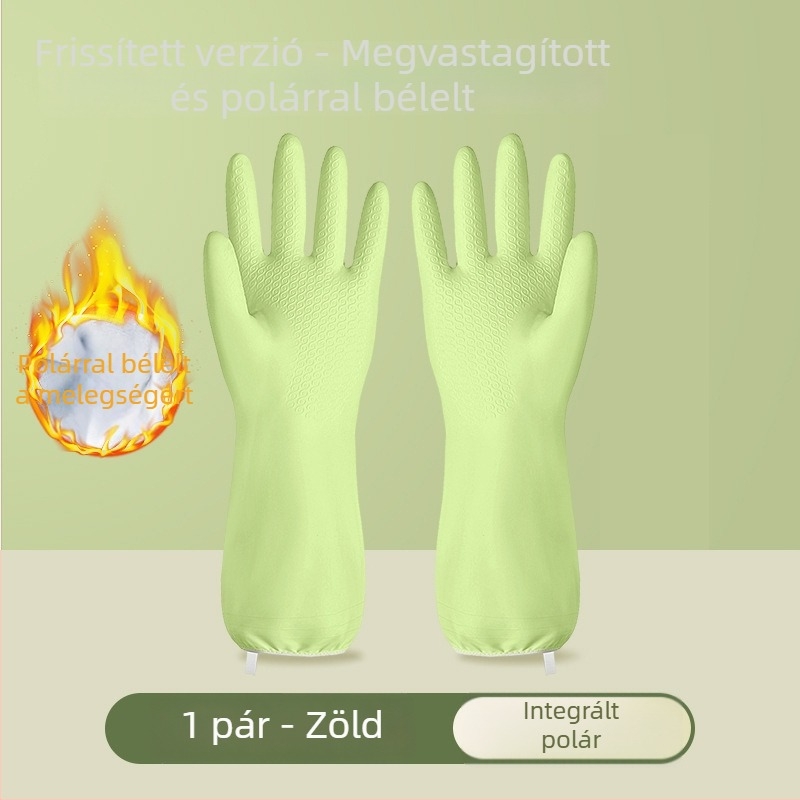 Vastagított latex kesztyűk háztartási használatra, mosogatáshoz és konyhai tisztításhoz, edények súrolására, vízálló