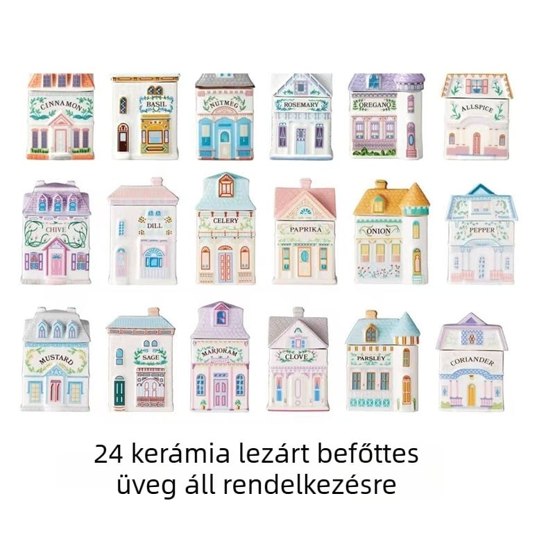 Új kreatív kerámia – légmentesen záródó konyhai tárolóedény, kávépor tároló és fűszer-tartó ház alakú