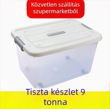 Átlátható műanyag tároló doboz fedéllel és fogantyúval – rendező játékok, maszkok és kis tárgyak számára