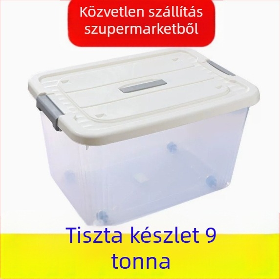 Átlátható műanyag tároló doboz fedéllel és fogantyúval – rendező játékok, maszkok és kis tárgyak számára