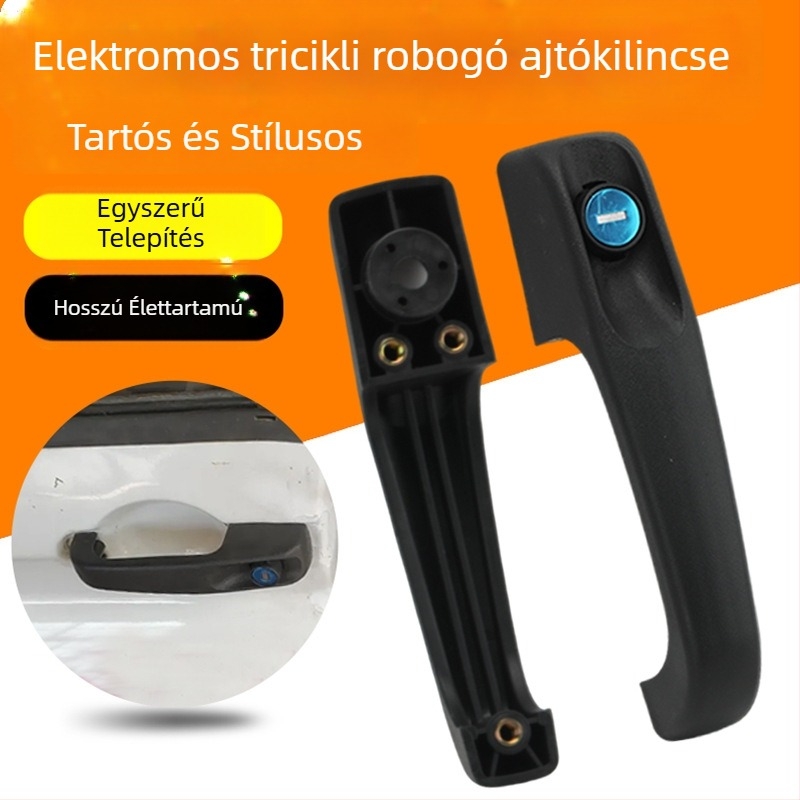 Műanyag fogantyú elektromos háromkerekűhöz és univerzális négykerekű járműhöz, fekete
