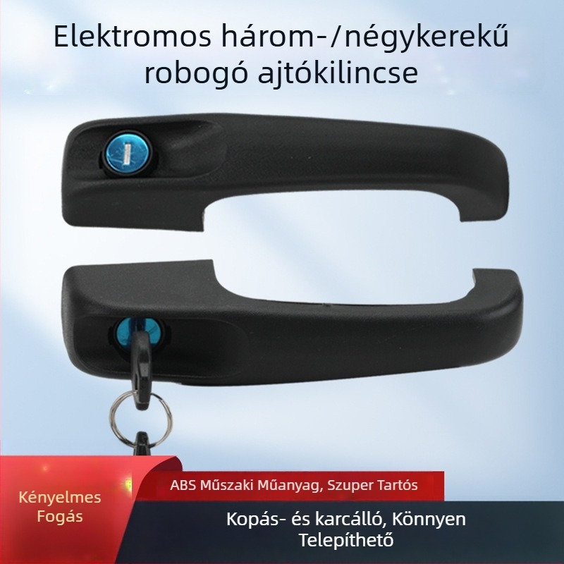 Műanyag fogantyú elektromos háromkerekűhöz és univerzális négykerekű járműhöz, fekete