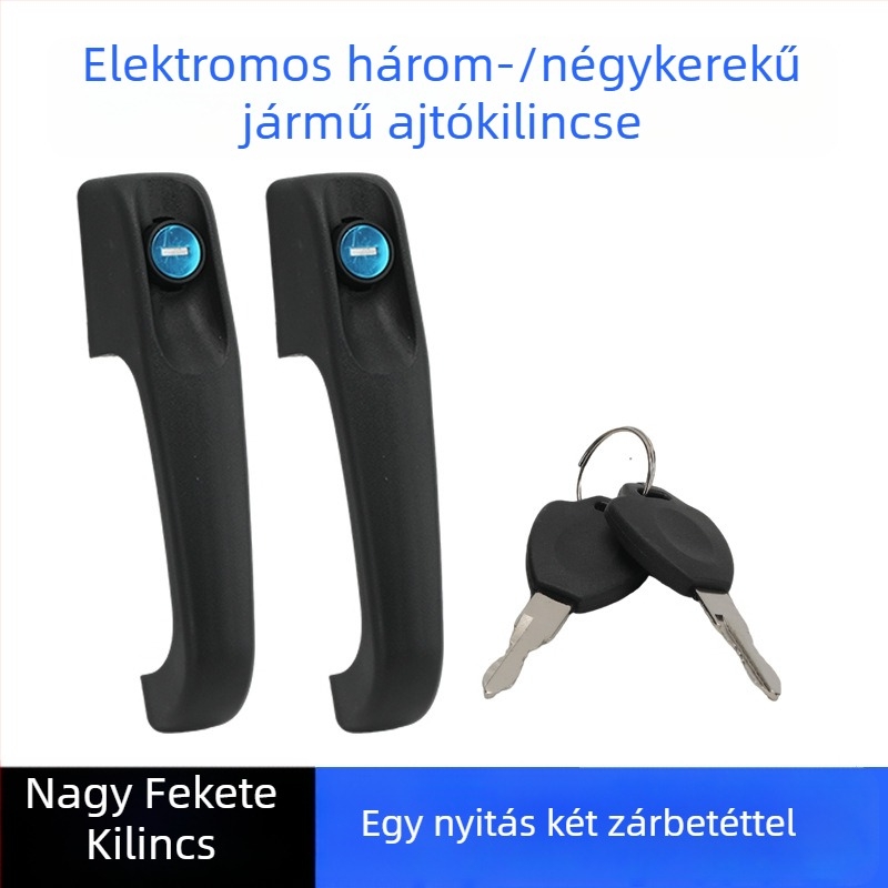 Műanyag fogantyú elektromos háromkerekűhöz és univerzális négykerekű járműhöz, fekete