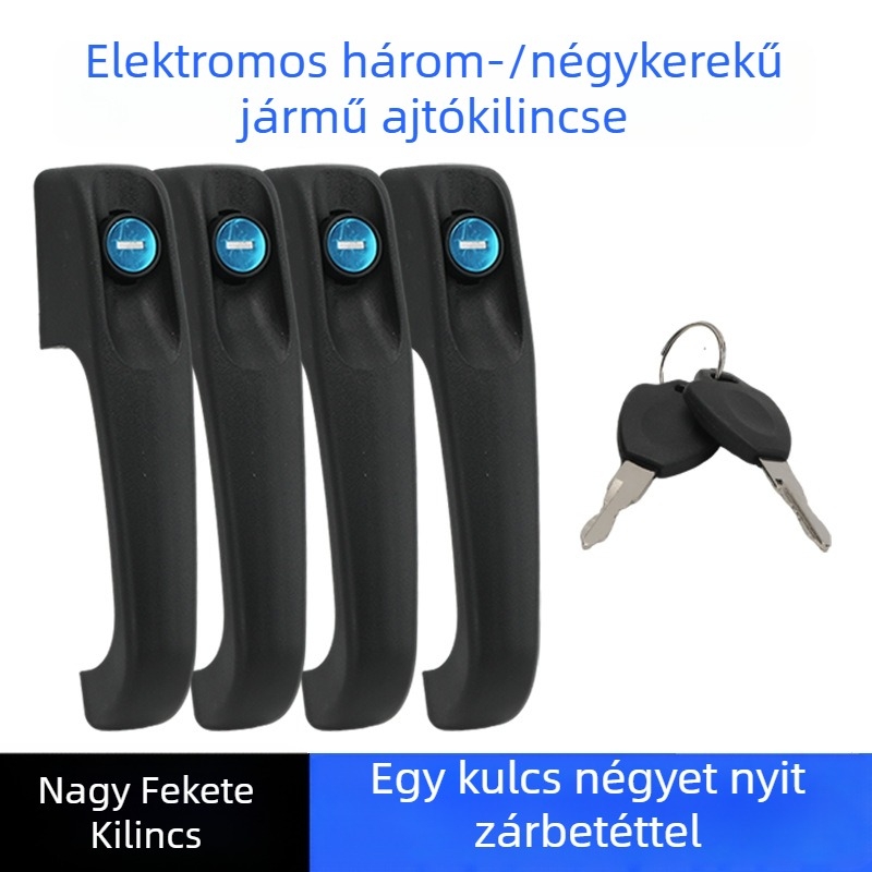 Műanyag fogantyú elektromos háromkerekűhöz és univerzális négykerekű járműhöz, fekete