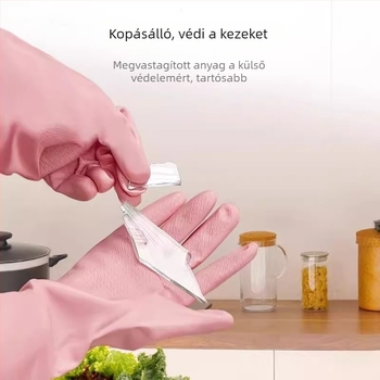 Női latex kesztyűk, tartósak, velúr belsővel, vízállóak, konyhai tisztításhoz és mosáshoz, vastagabbak és hosszúak, gumiból, téli használatra