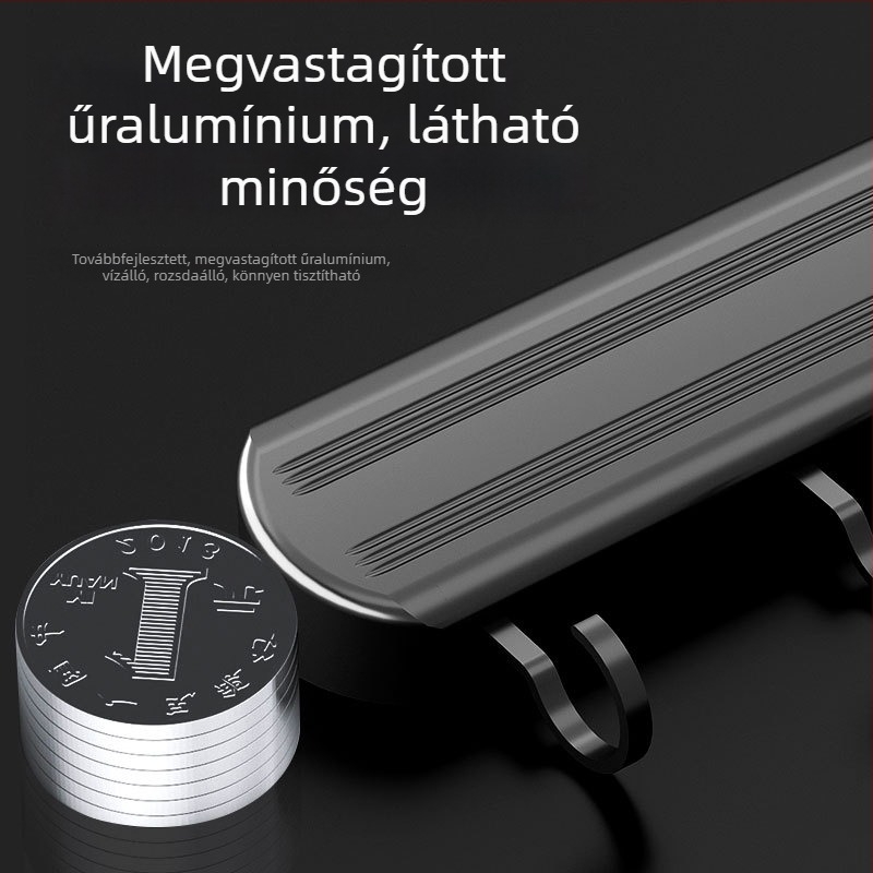 Fúrás nélküli konyhai akasztó rúd, falra szerelhető, többfunkciós konyhai eszközök tárolója