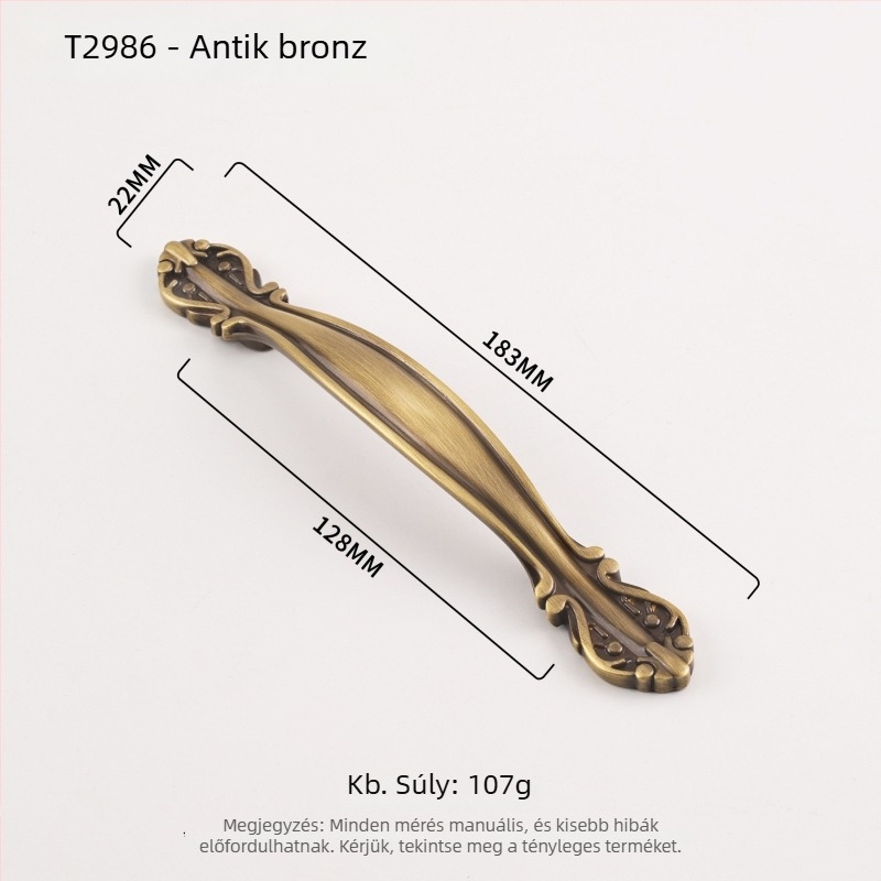 Sárgaréz fiók- és ajtófogantyú, modern minimalist stílusú szekrényekhez és konyhai bútorokhoz