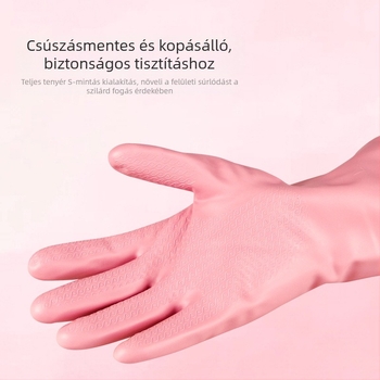 Dongfanghong Kiterjesztett vastag latex konyhai kesztyű virágos mandzsettával, vízálló és tartós