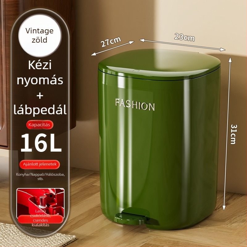 Otthoni szemetes, 12 literes kapacitás, 2025-ös új modell, nagy kapacitású, elegáns dizájn konyhának és hálószobának