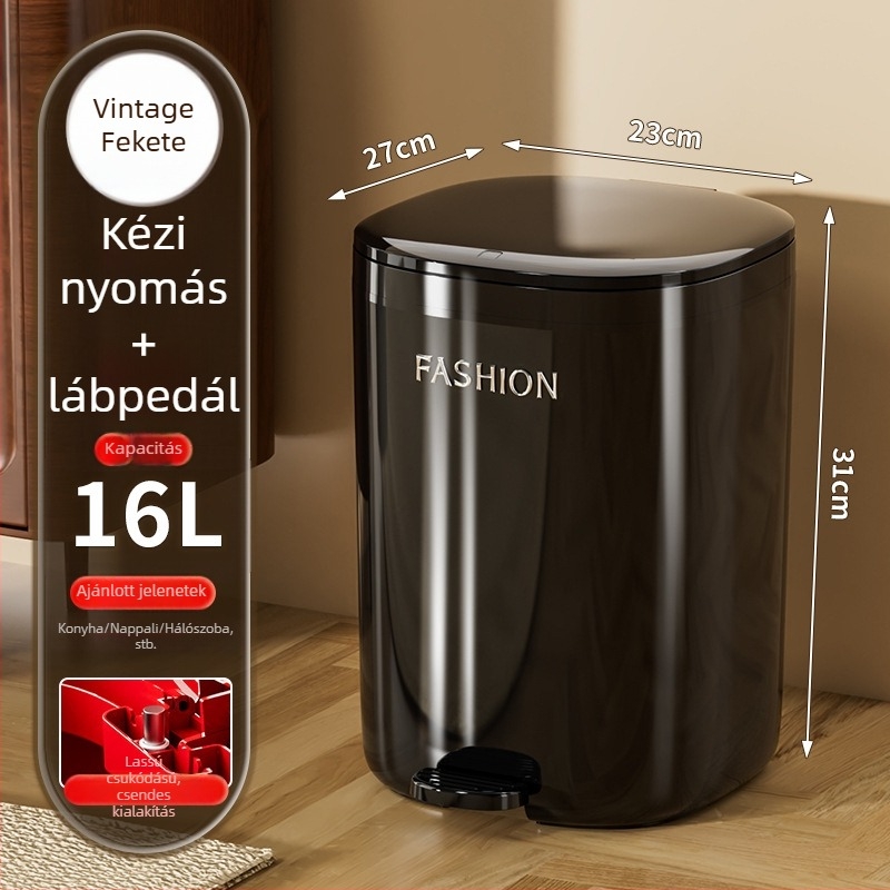 Otthoni szemetes, 12 literes kapacitás, 2025-ös új modell, nagy kapacitású, elegáns dizájn konyhának és hálószobának