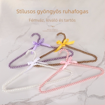 Gyöngyházfényű fém ruhafogas, ABS, modern gardróbszervező