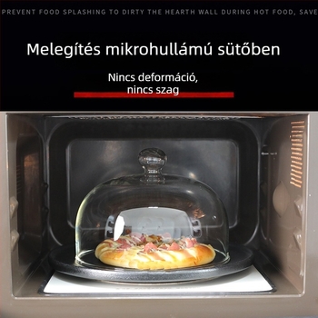 Átlátszó boroszilikát üveg mikrohullámú sütőfedő, hőálló, porálló és frissen tartja az ételeket