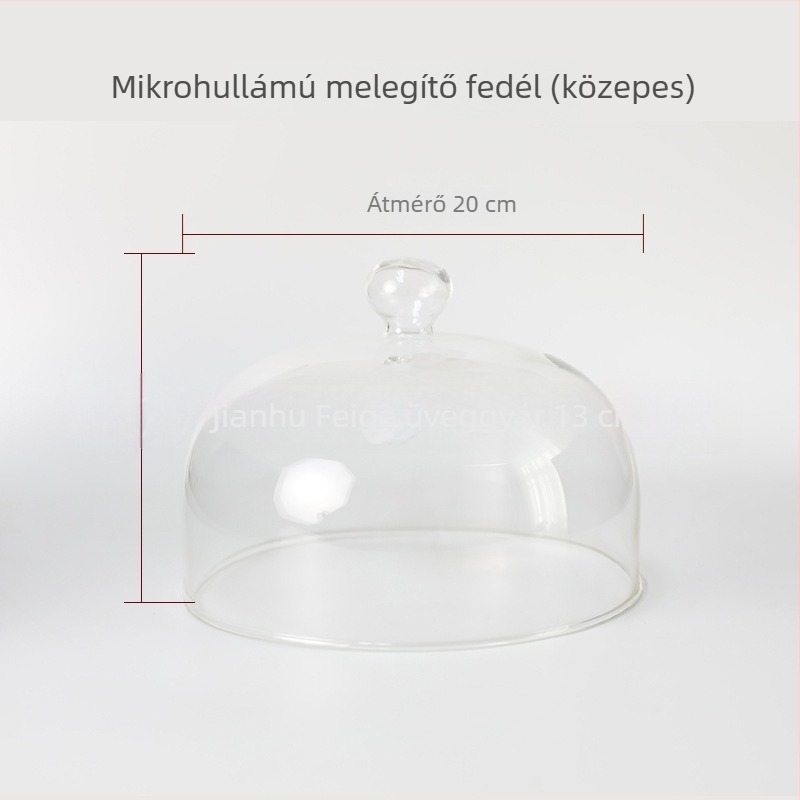 Átlátszó boroszilikát üveg mikrohullámú sütőfedő, hőálló, porálló és frissen tartja az ételeket