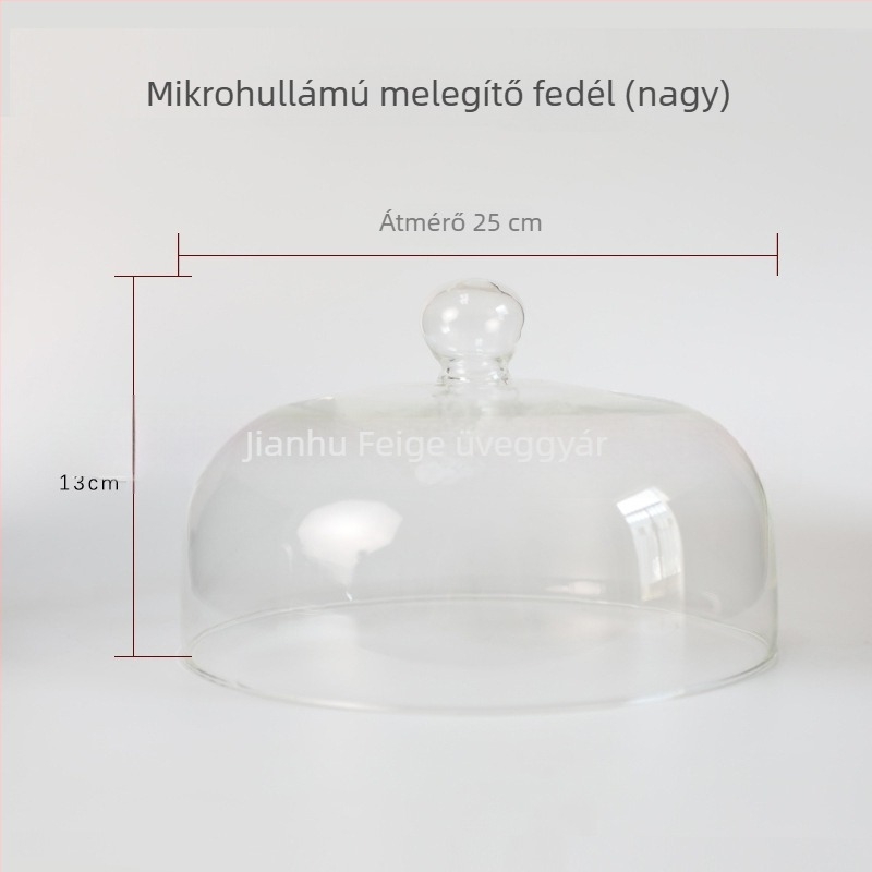 Átlátszó boroszilikát üveg mikrohullámú sütőfedő, hőálló, porálló és frissen tartja az ételeket