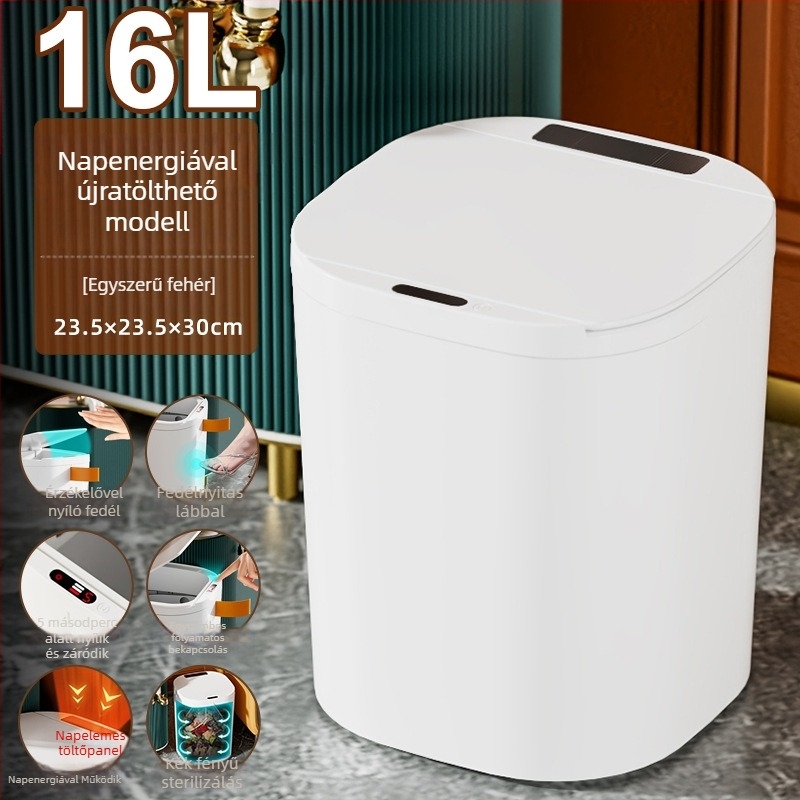 Okos indukciós szemetes otthoni konyhához, nagy kapacitású, 18–25 L, kék fény antibakteriális, falra szerelhető