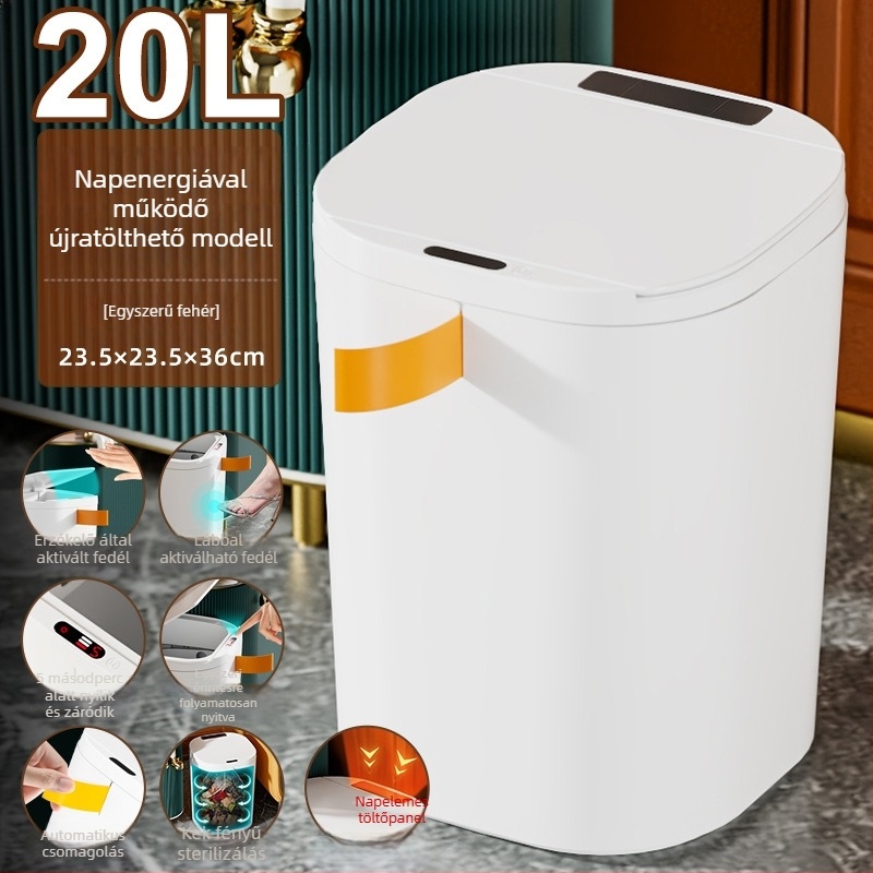 Okos indukciós szemetes otthoni konyhához, nagy kapacitású, 18–25 L, kék fény antibakteriális, falra szerelhető