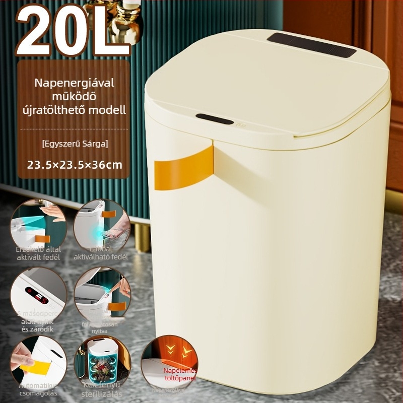 Okos indukciós szemetes otthoni konyhához, nagy kapacitású, 18–25 L, kék fény antibakteriális, falra szerelhető