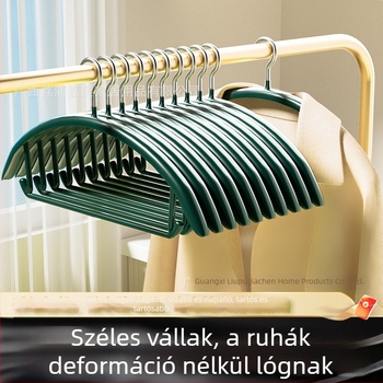 Rozsdamentes acélból készült, műanyag bevonatú félkör alakú ruhaakasztó, vastagabb csúszásmentes kivitel, nano ruhakasztó