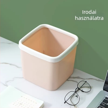 Kis négyzet alakú asztali szemetes, fedél nélküli, műanyagból, irodába vagy kollégiumba