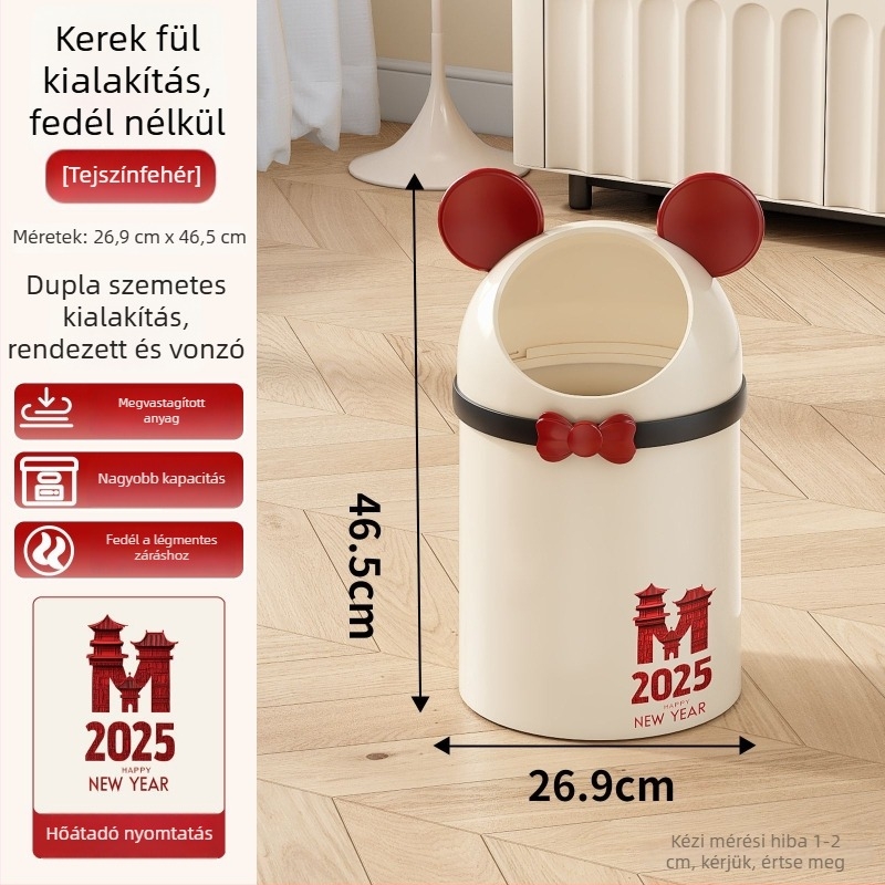 Kreatív szemetes forgófedéllel, 12 L, hengeres alakú, konyhába és nappaliba