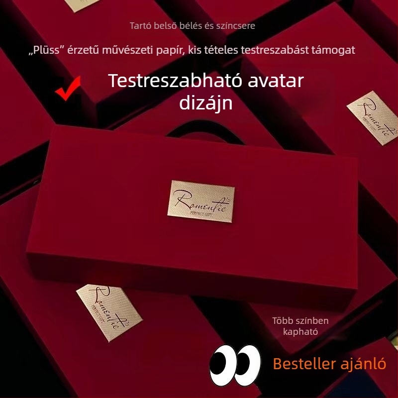 Kézzel készített szürke kartonból készült esküvői édességdoboz, luxus ajándékdoboz fogantyúval