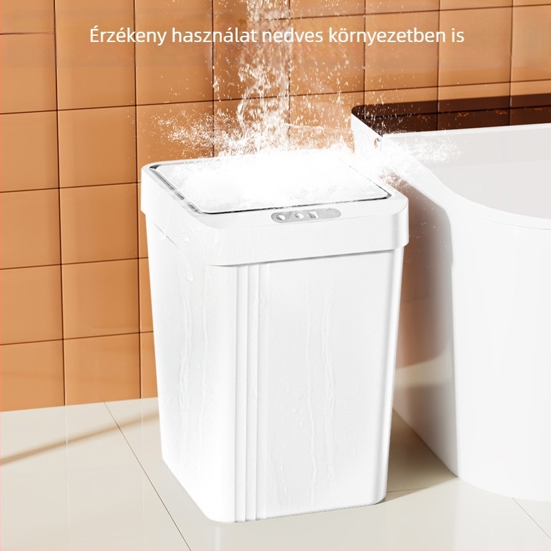 Otthoni használatra szánt szenzoros kuka zárt fedéllel, 13 literes kapacitás, vastított ABS, intelligens szemetes