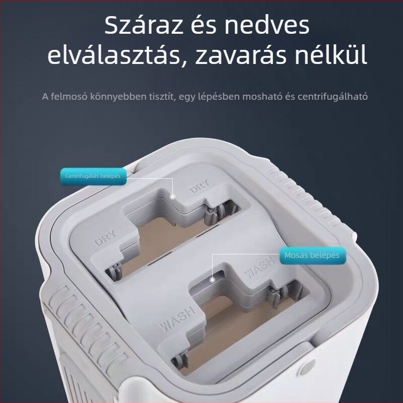 Lapos mop kendő, vízfelvevő, érintés nélkül, nedves és száraz tisztítás, új vastag dizájn