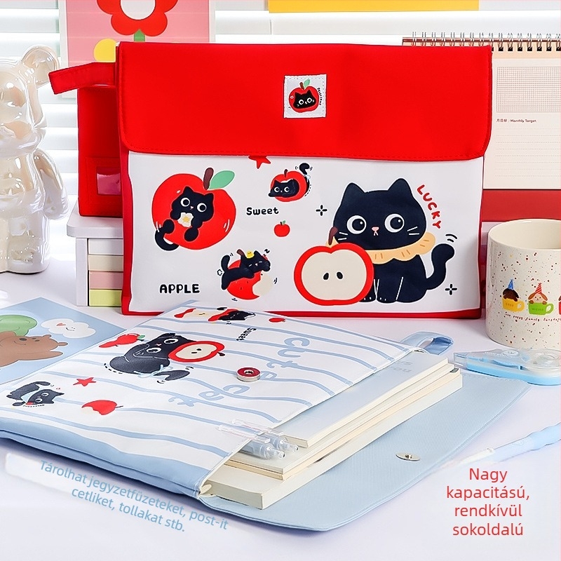 Cuki Apple Kitty dokumentumtáska kézben hordozható, iskolai dolgozatokhoz
