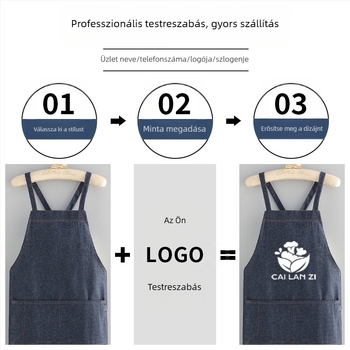 Denim kötény, ujjatlan, olajálló és vízálló, szennyeződésálló, otthoni és éttermi használatra