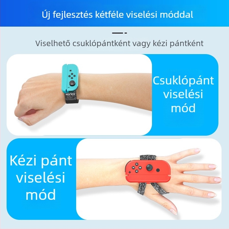 Új Switch játékvezérlő táncos csuklópánt 360°-os forgó Velcro-val
