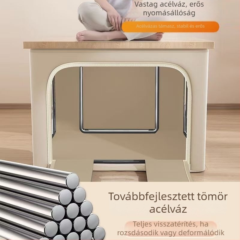 Oxford vászonból készült tároló doboz, megerősített kivitel, 100 L kapacitás, ruhák és textilek tárolására
