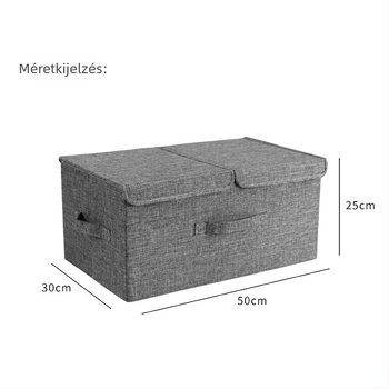 Japán stílusú összecsukható textil tároló doboz ruháknak, 30–40 L, 50×30×25 cm