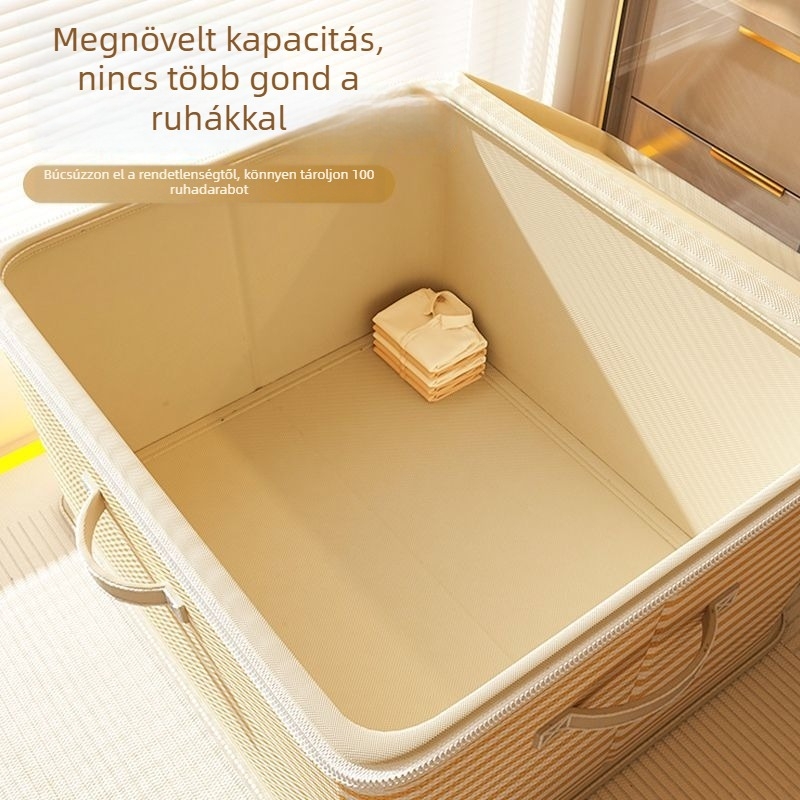 Mosható textil ruhatartó doboz, porálló, nagy kapacitású, gardrób rendezésére és nadrágok tárolására.