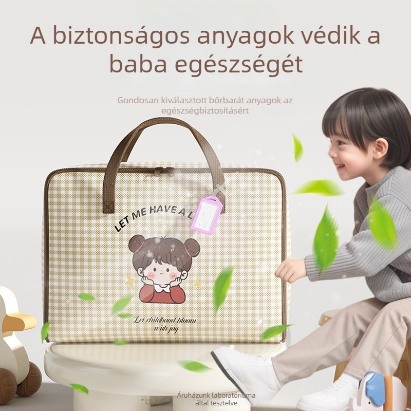 Oxford anyagú óvodai paplan-tároló táska – három darabos készlet szervezővel