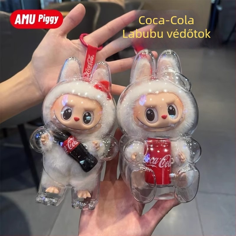 Labubu védőburkolat Coca-Cola vinil babákhoz (1–2. generáció) – védőhéj porvédőfedéllel