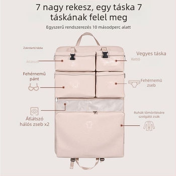 Bővíthető utazási tároló táska ruhákhoz és fehérneműkhöz