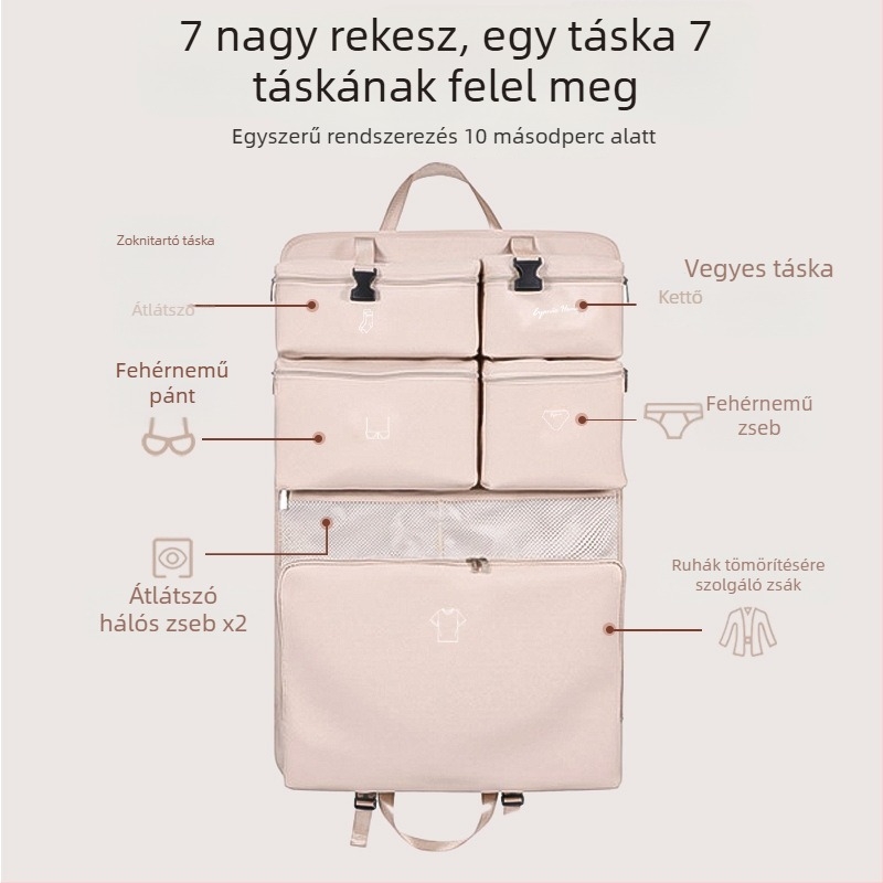 Bővíthető utazási tároló táska ruhákhoz és fehérneműkhöz