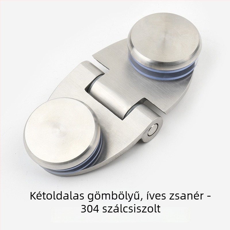 Rozsdamentes acél ív alakú pánt üvegfürdőszoba ajtóhoz, gömbszerű elemekkel, tömör és vastított, egyoldalú mozgó klipek
