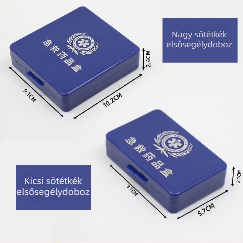 Hordozható sürgősségi gyógyszeres doboz szív-egészségre, osztott rekeszekkel