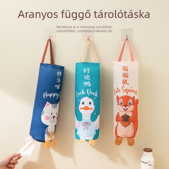Fali akasztós műanyag zacskó rendező – konyhai és bevásárló zacskókhoz