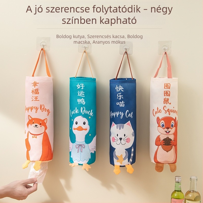 Fali akasztós műanyag zacskó rendező – konyhai és bevásárló zacskókhoz