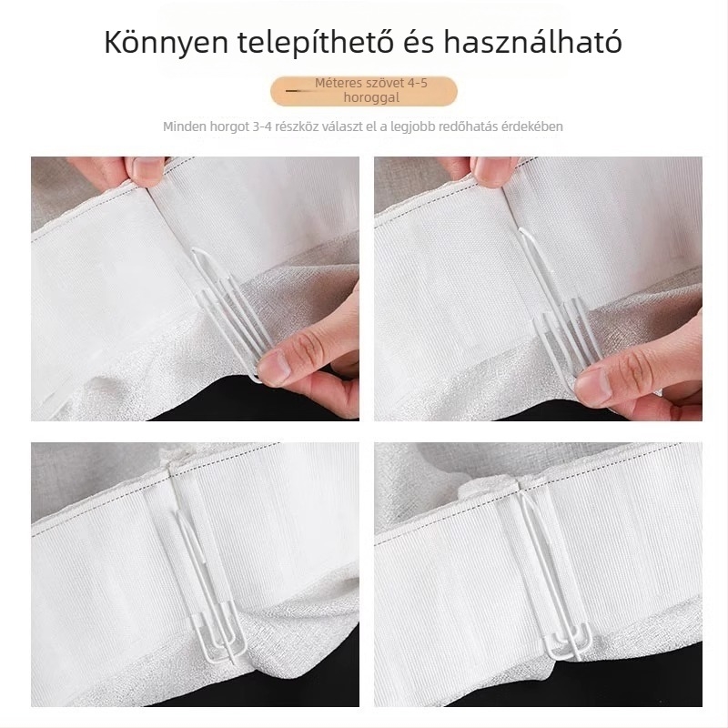 Négylábú függönykapcsok textil függönyökhöz