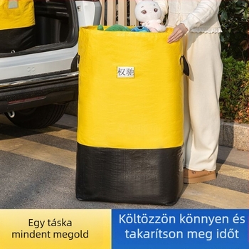 Nagy kapacitású, vízálló, megerősített szövött tároló táska költöztetéshez és tároláshoz.