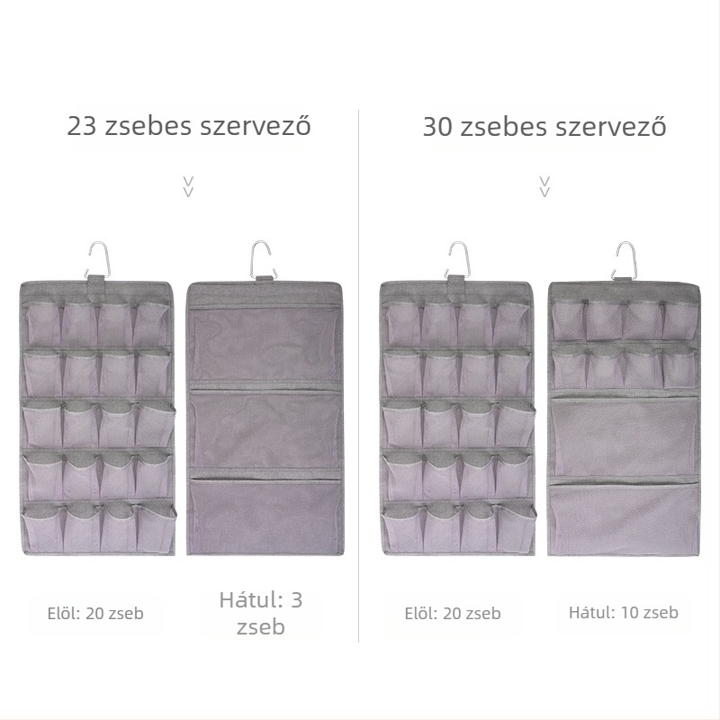 Kétoldalas falra szerelhető fehérneműtároló táska