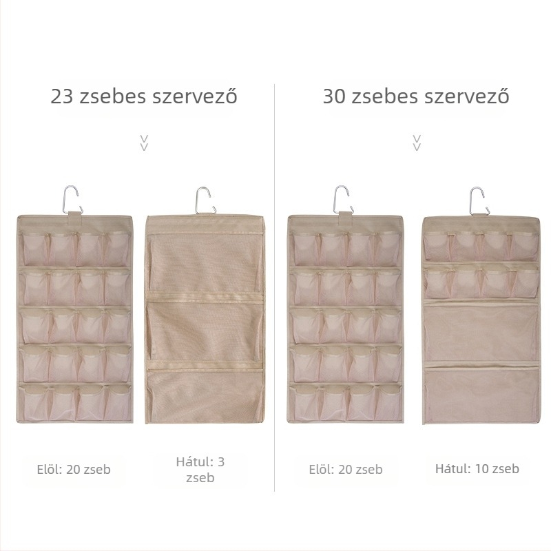 Kétoldalas falra szerelhető fehérneműtároló táska