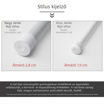 Fúrás nélküli, festett bevonatú teleszkópos rúd – könnyen szerelhető függöny- és zuhanyrúd, vastagabb tartók, teljes római rúd készlet