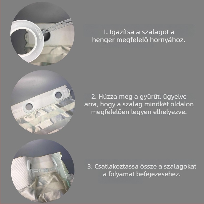Kör alakú összekötő szalag függönygyűrűkhöz, műanyag, fehér, 6 cm vagy 7 cm