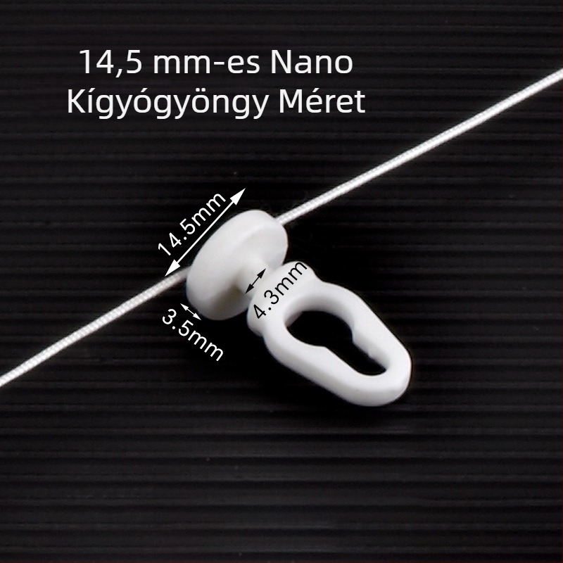 Nano kígyó függöny gyöngyök — fehér műanyag gyöngyök, 60/70/80 mm, 100 m tekercsenként, 6 tekercs a dobozban